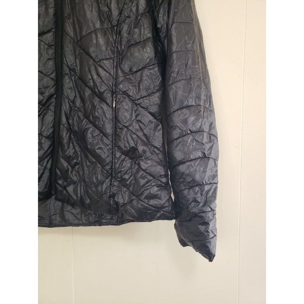 Tek Gear WarmTek Womens M Puffer Jacket Black Full Zip Pockets Packable Hiking - Picture 4 of 6